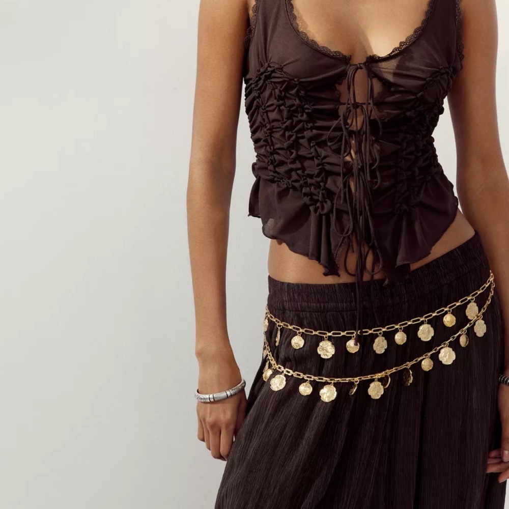 Zara NWOT metal coin belt 4548/020